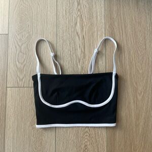 Alo Black Airbrush Streamlined Bra Tank